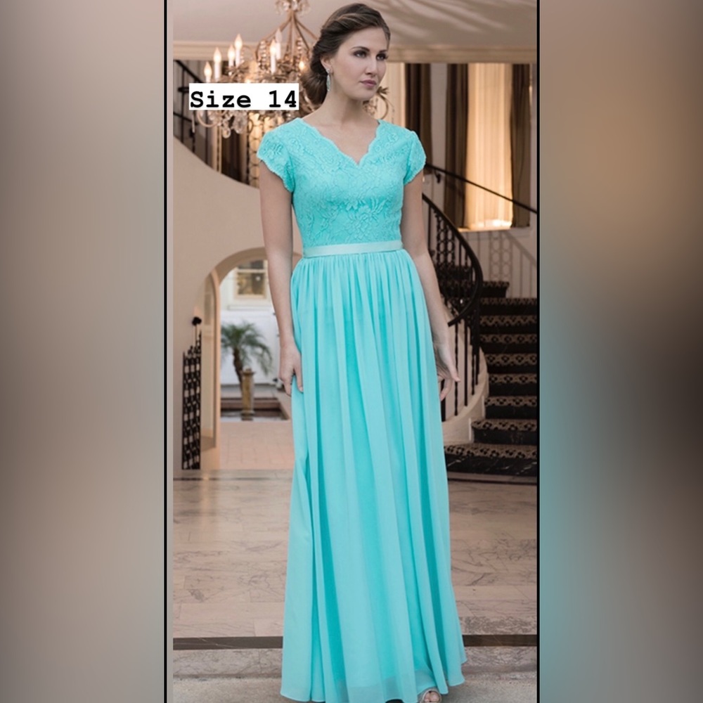 Aqua formal dress